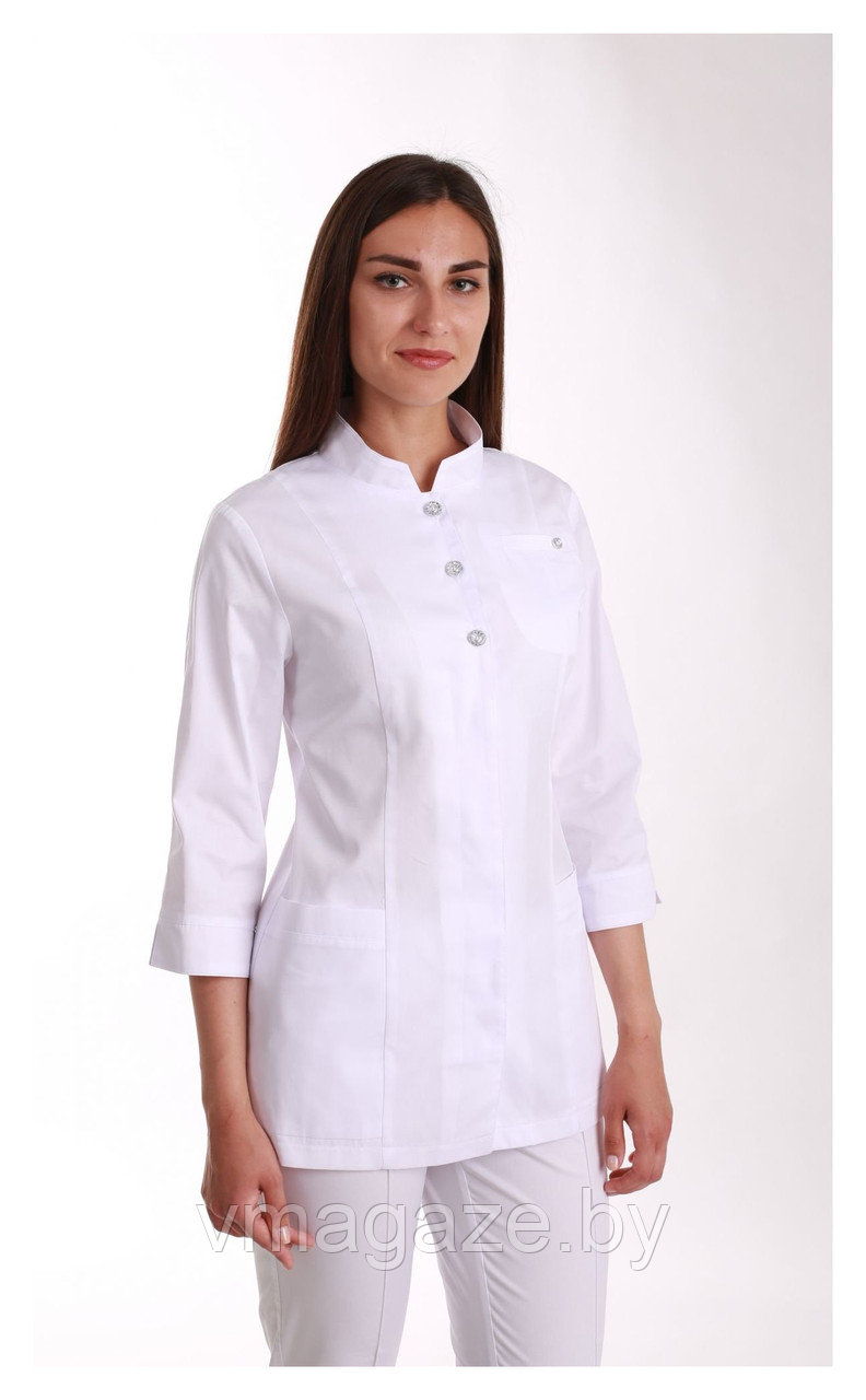 Медицинский костюм, женский, 145 (без отделки, цвет белый) - фото 2 - id-p176507574