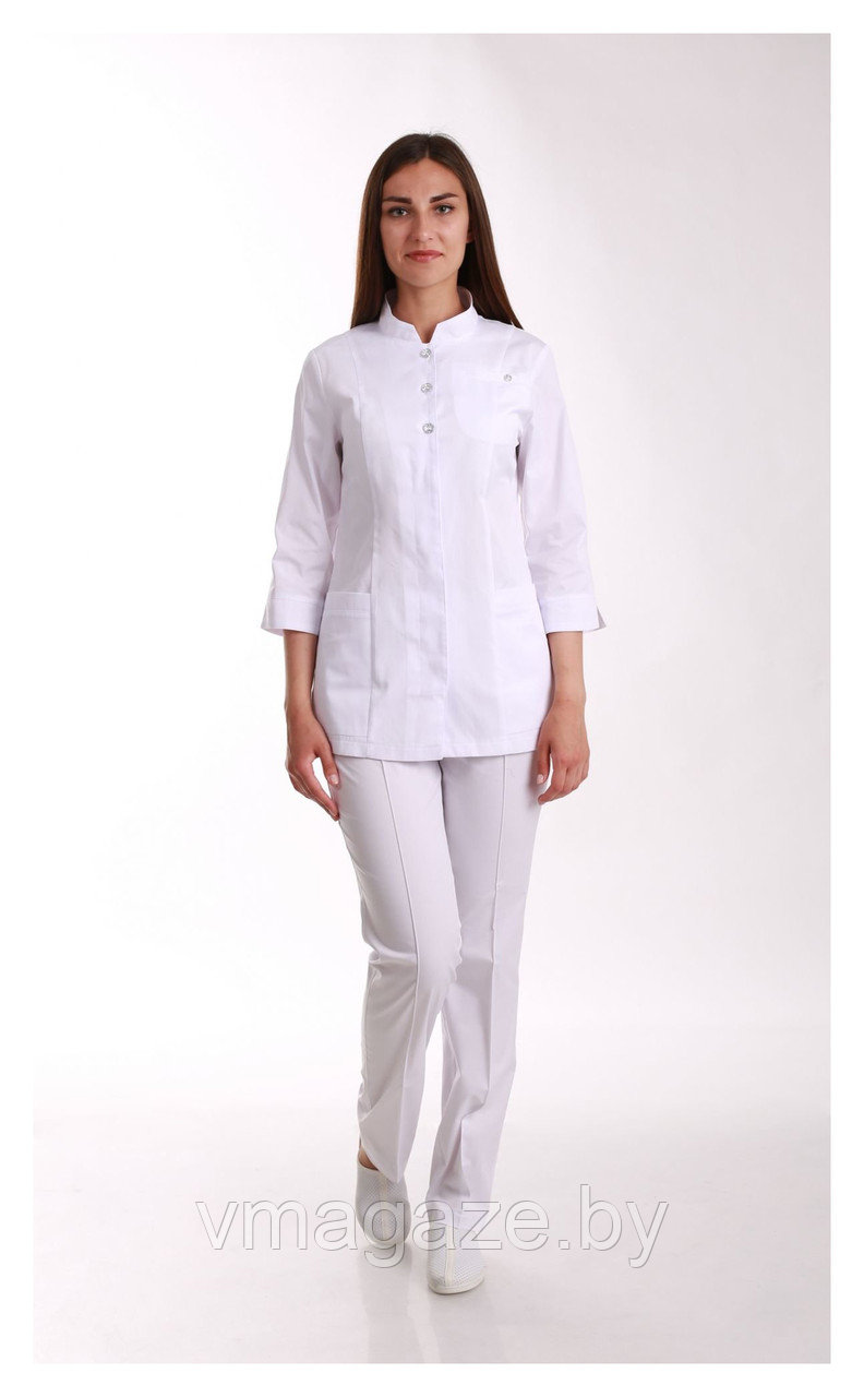 Медицинский костюм, женский, 145 (без отделки, цвет белый) - фото 1 - id-p176507574