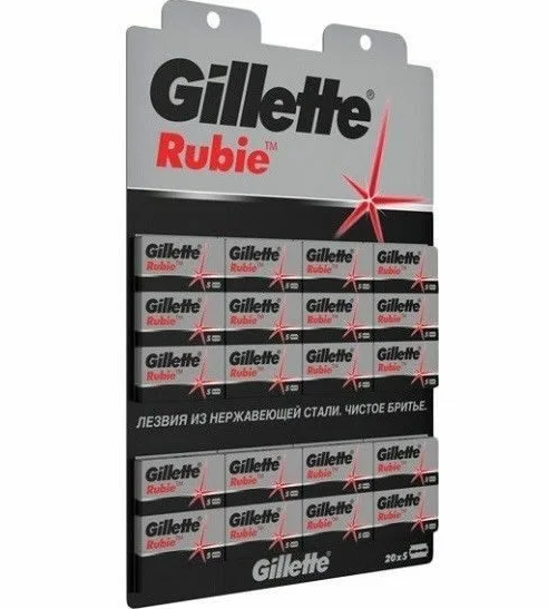 Лезвия для Т-образного станка Gillette Rubie, 100 шт - фото 1 - id-p176509358
