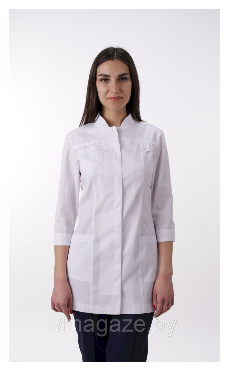 Медицинский костюм, женский (цвет т-синий, белый) - фото 3 - id-p176509095