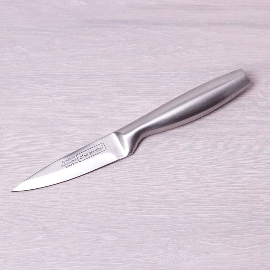 Kamille/ Нож для чистки овощей из нержавеющей стали с полой ручкой (лезвие 8.5см; рукоятка 11см) - фото 1 - id-p176509393