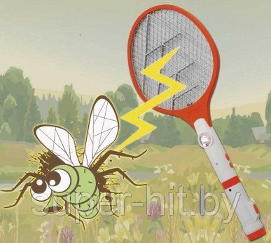 Мухобойка для насекомых электрическая (Mosquito Swatter) (от зарядки и от батареек) - фото 2 - id-p93055721