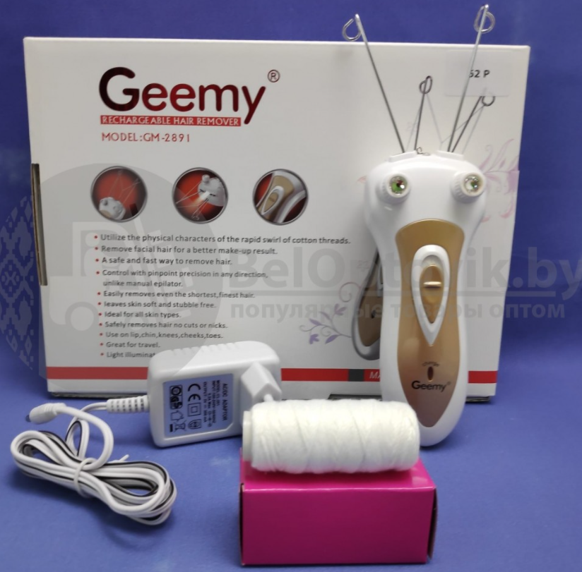 Беспроводной электрический ниточный эпилятор Geemy GM-2891 для лица, ног и шеи - фото 4 - id-p141882662