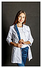 Медицинский костюм, женский (цвет т-бирюзовый, белый), фото 2