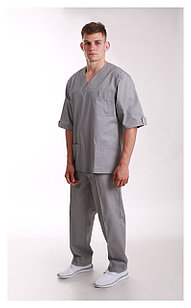Медицинская блуза "хирург" унисекс (цвет серый)