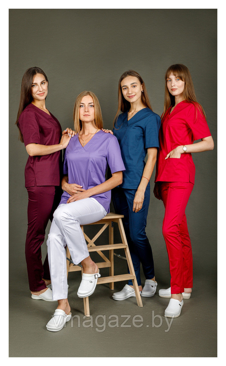 Медицинская женская блуза "хирург"стрейч (цвет уточняйте)