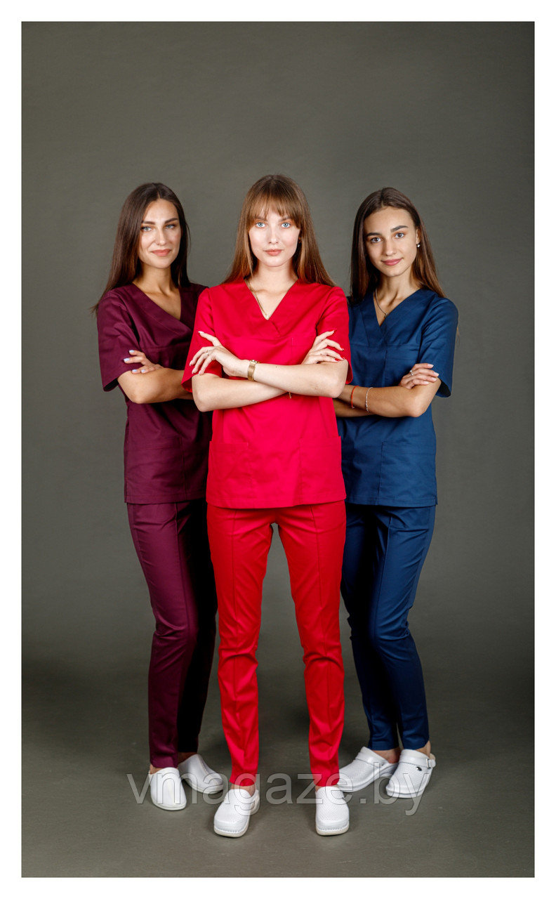 Медицинская женская блуза "хирург"стрейч (цвет уточняйте) - фото 2 - id-p176523086