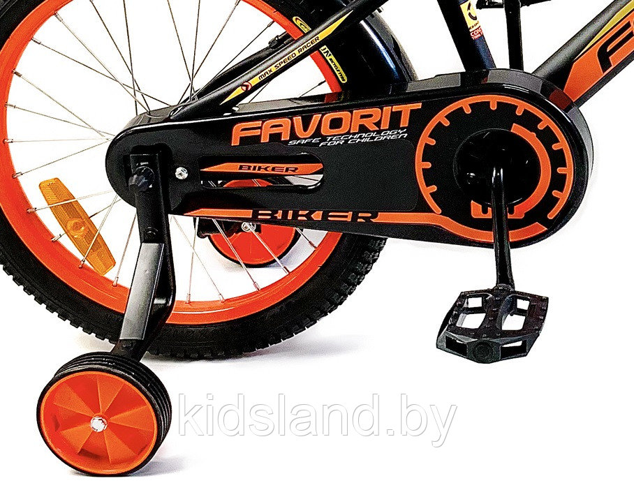 Детский велосипед Favorit Biker 18'' оранжево-черный - фото 4 - id-p146198705