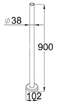 Готовая стойка с фланцем, диаметром 38 мм (AISI304), арт. 701