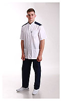 Медицинский костюм, мужской (цвет т-синий, белый)