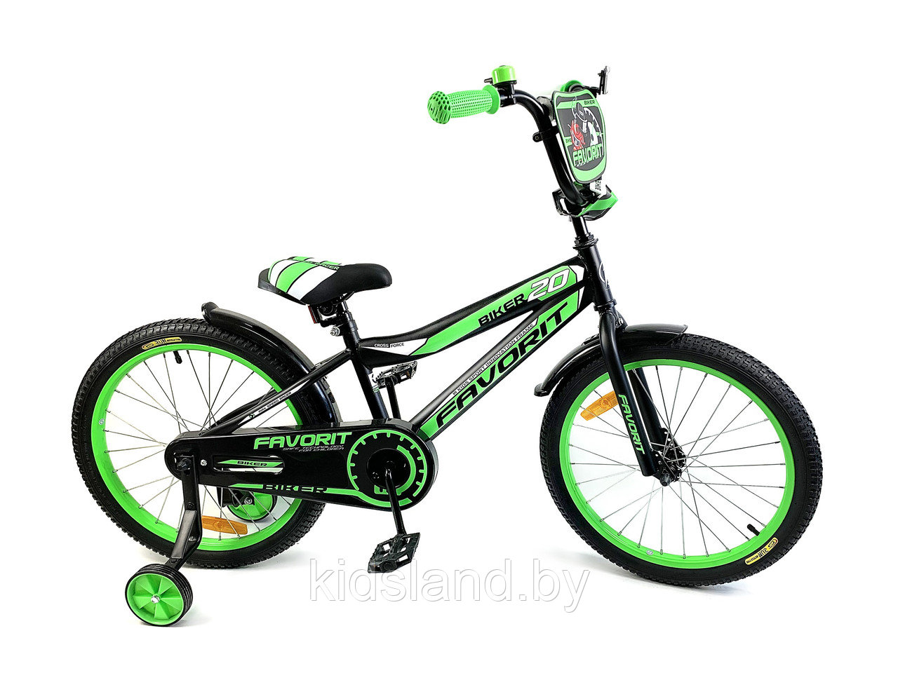 Детский велосипед Favorit Biker 20'' салатово-черный