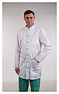 Медицинский халат, мужской (отделка бирюза, цвет белый), фото 2