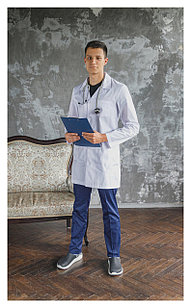 Медицинский халат, мужской (без отделки, цвет белый)