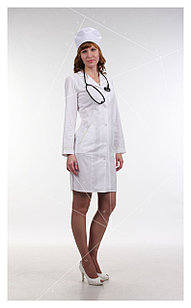 Медицинский халат, женский (без отделки, цвет белый)