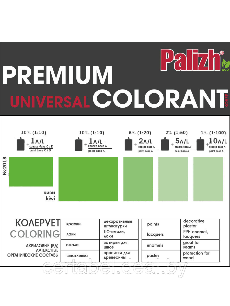 Паста колеровочная КИВИ Palizh Premium светостойкая (100мл) - фото 2 - id-p176524386