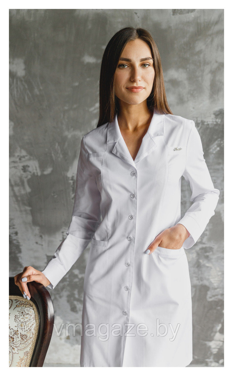 Медицинский халат, женский (без отделки, цвет белый) - фото 3 - id-p176534219