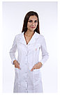 Медицинский халат, женский (с отделкой, цвет белый), фото 4
