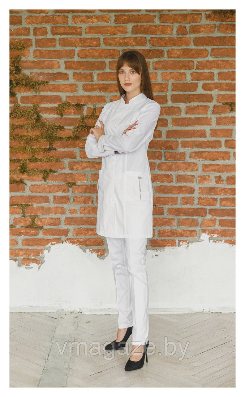 Медицинский халат, женский (без отделки, цвет белый) - фото 1 - id-p176540262
