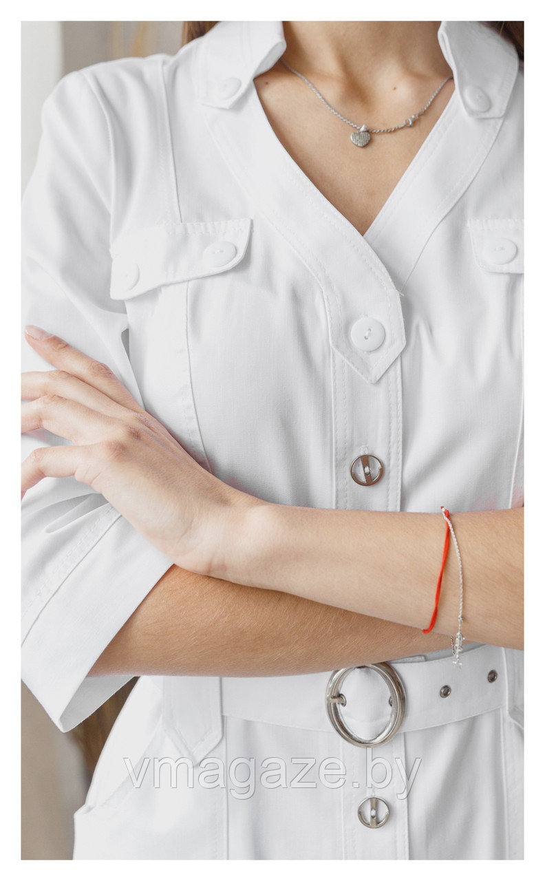 Медицинский халат, женский (без отделки, цвет белый) - фото 8 - id-p176540764