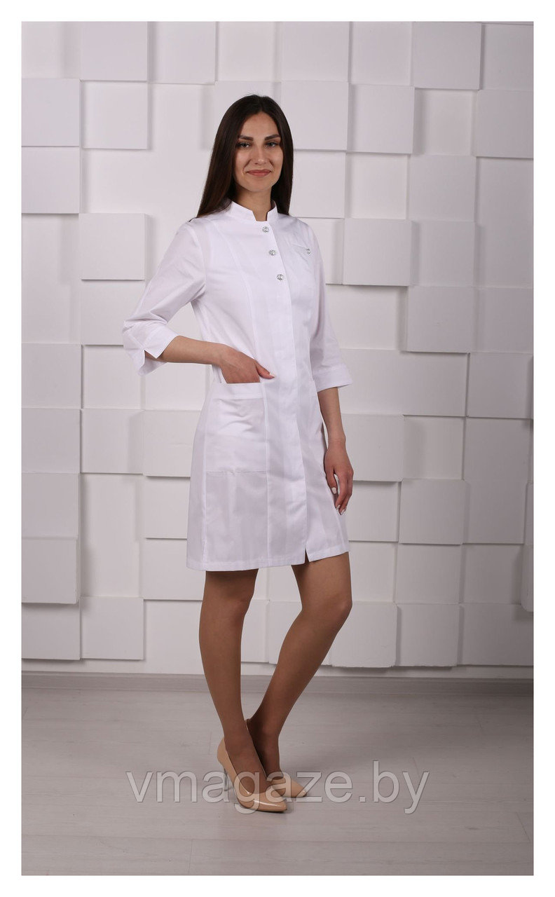 Медицинский халат, женский (без отделки, цвет белый) - фото 1 - id-p176540793