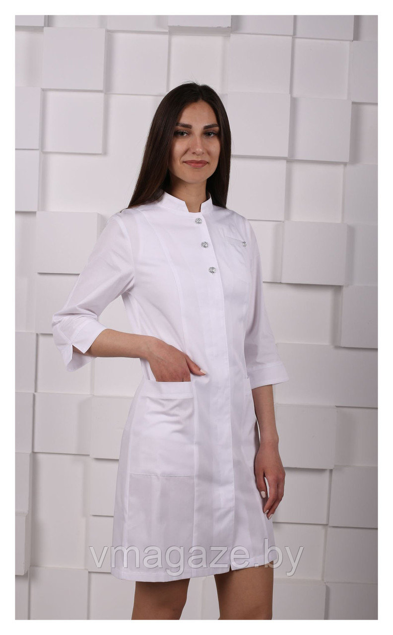 Медицинский халат, женский (без отделки, цвет белый) - фото 2 - id-p176540793