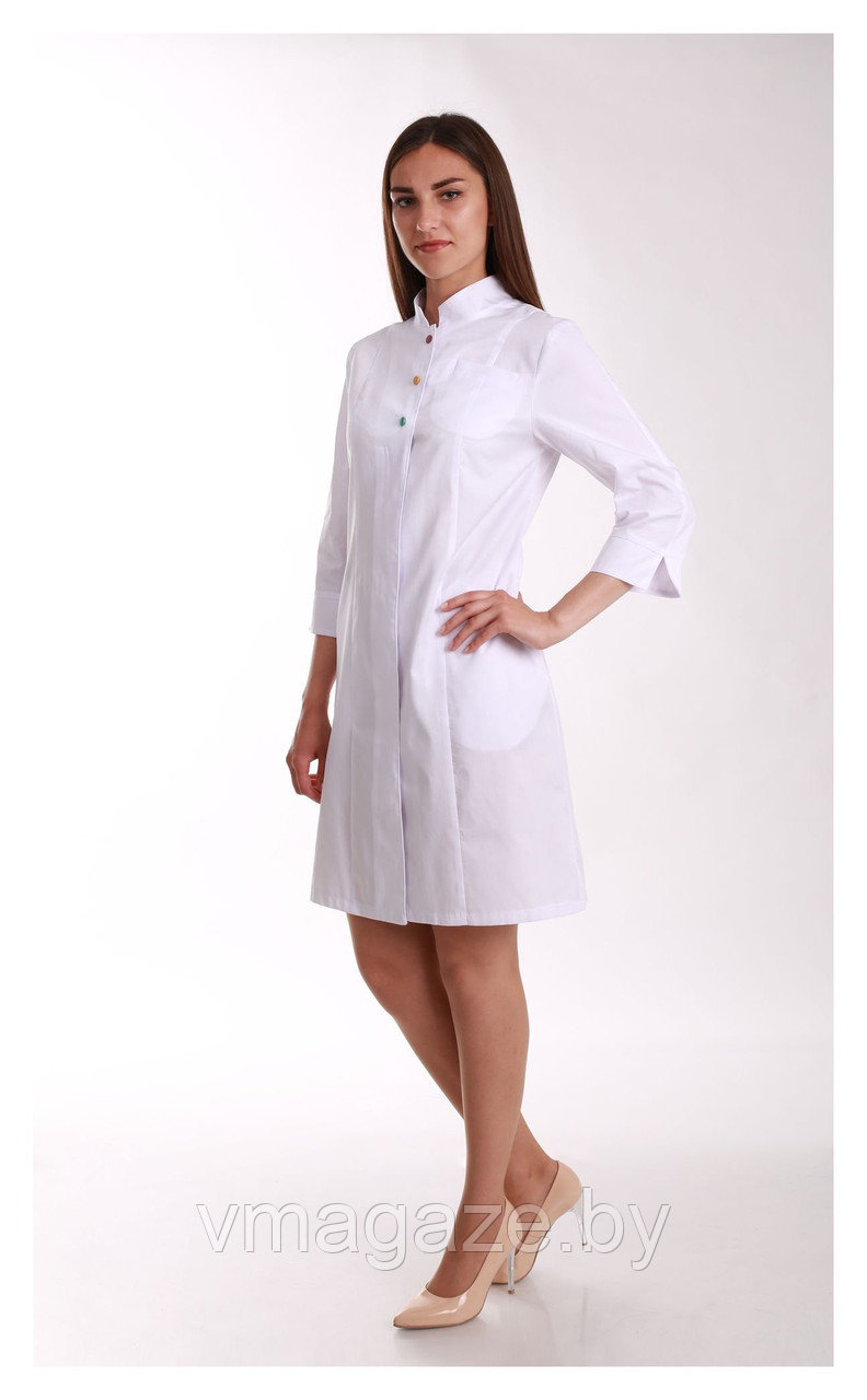 Медицинский халат, женский (без отделки, цвет белый) - фото 1 - id-p176540794