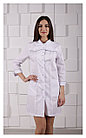 Медицинский халат, женский (отделка серая, цвет белый), фото 2