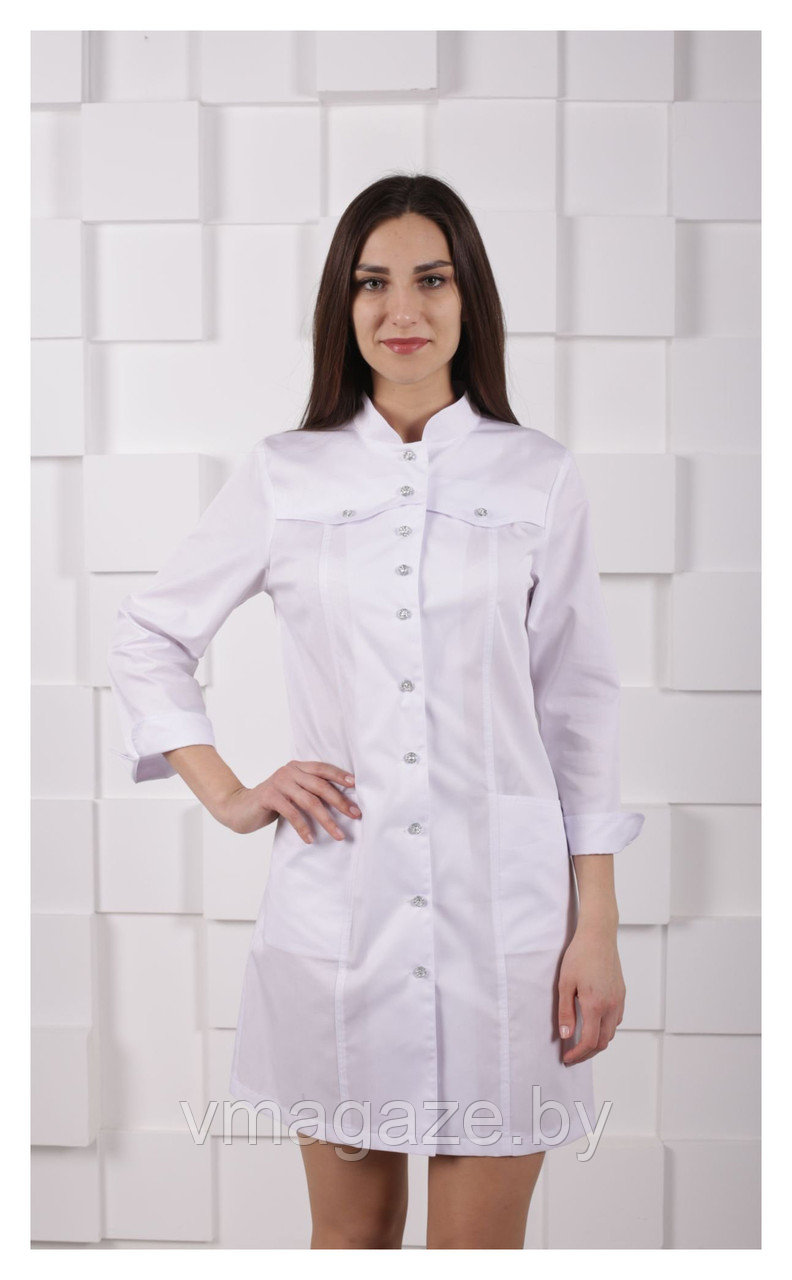 Медицинский халат, женский (без отделки, цвет белый) - фото 1 - id-p176540827