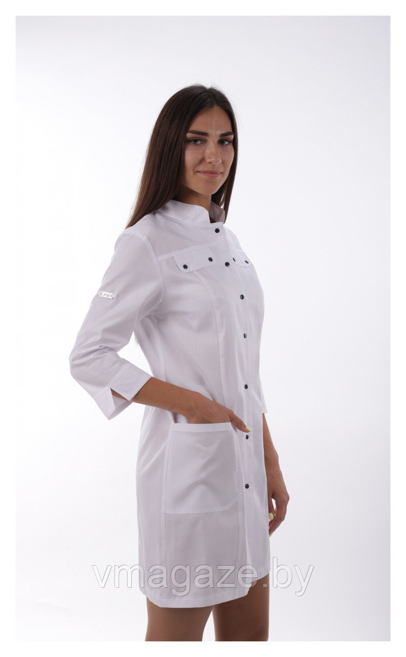 Медицинский халат, женский (без отделки, цвет белый) - фото 6 - id-p176540830