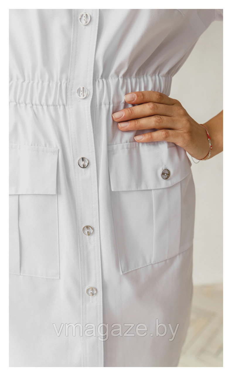 Медицинский халат, женский (без отделки, цвет белый) - фото 8 - id-p176540834