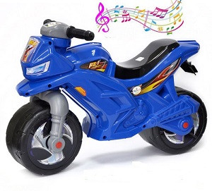Детский мотоцикл беговел Сузуки Орион 501 R музыкальный, синий - фото 2 - id-p176545125