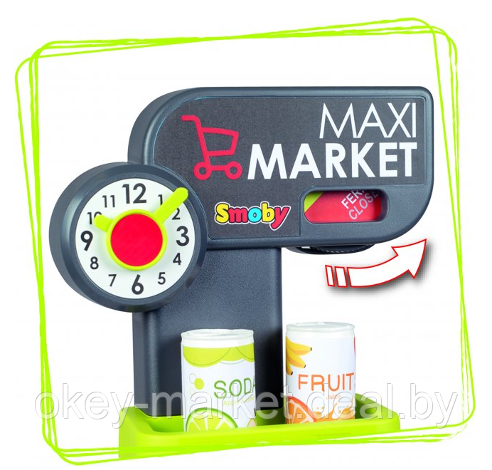 Интерактивный супермаркет Smoby MAXI Market с тележкой 350235 - фото 5 - id-p176553565