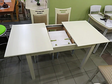 Стол обеденный Бахус из массива ольхи (Cream White//Белый//Сатин//Серый) фабрика Мебель-Класс, фото 3