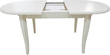 Стол обеденный раздвижной из массива ольхи Кронос белый (Cream White/Белый//Сатин//Серый) фабрика Мебель-Класс, фото 3