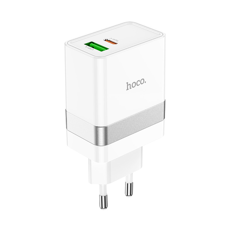Зарядное устройство с USB (PD30W+QC3.0, 3000mA) HOCO N21 Белый - фото 2 - id-p176561350