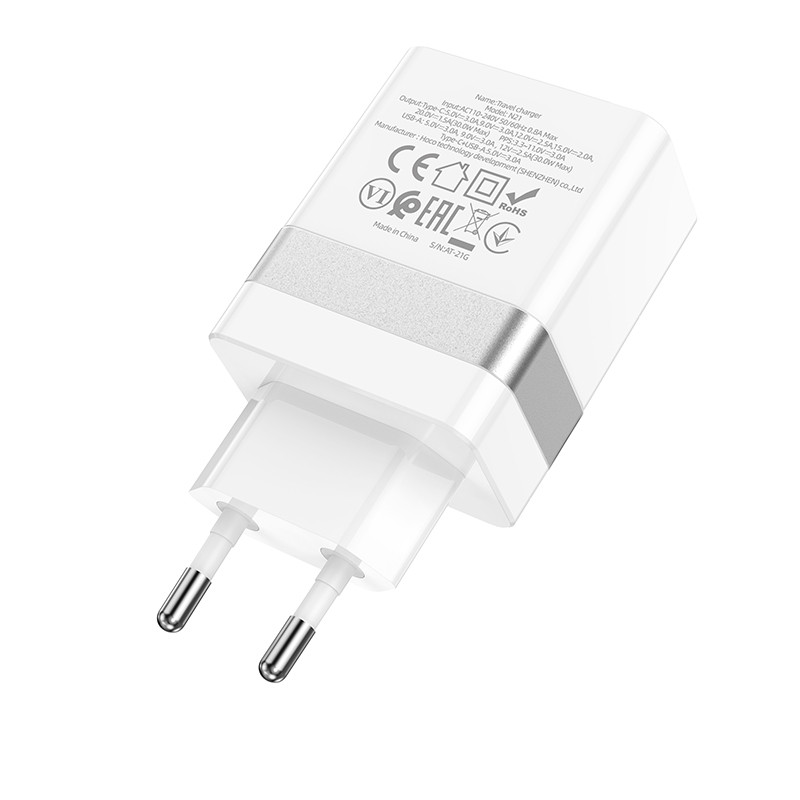 Зарядное устройство с USB (PD30W+QC3.0, 3000mA) HOCO N21 Белый - фото 4 - id-p176561350