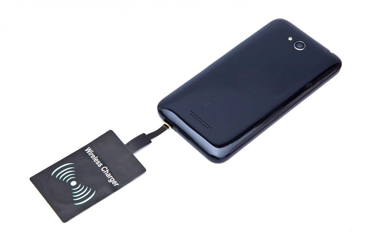 Аккумулятор беспроводной круглый для смартфонов с Micro USB разъемом, черный - фото 4 - id-p7129715