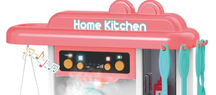 Детская игровая кухня арт. 889-164 с водой, паром, светом, 43 предмета, высотой 72 см - фото 6 - id-p133463507