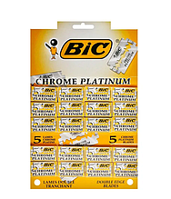 Bic Chrome Platinum двусторонние лезвия для Т-образного станка для бритья, 100 шт