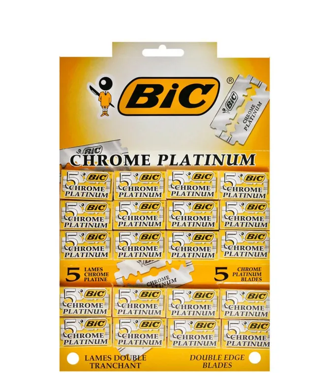 Bic Chrome Platinum двусторонние лезвия для Т-образного станка для бритья, 100 шт - фото 1 - id-p176611071
