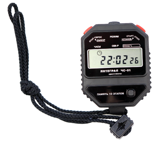 Профессиональный цифровой секундомер на 10 этапов
