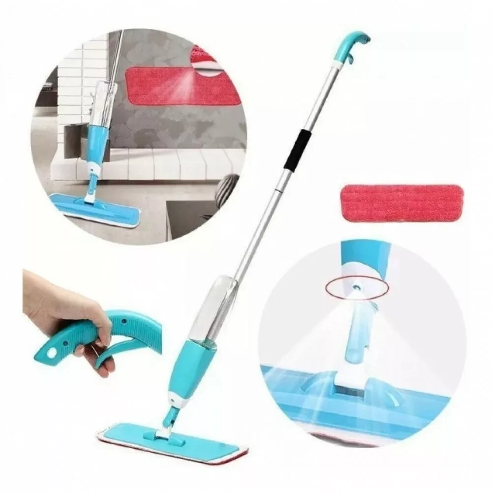 Швабра с распылителем и насадка из микрофибры Spray mop / Спрей моп (Голубой) - фото 4 - id-p176637763