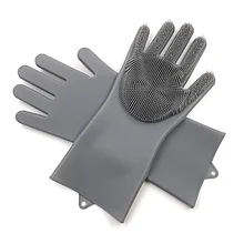 Многофункциональные силиконовые перчатки Magic Brush (серый)