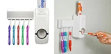 Дозатор для зубной пасты с держателем зубных щёток Toothpaste Dispenser, фото 3