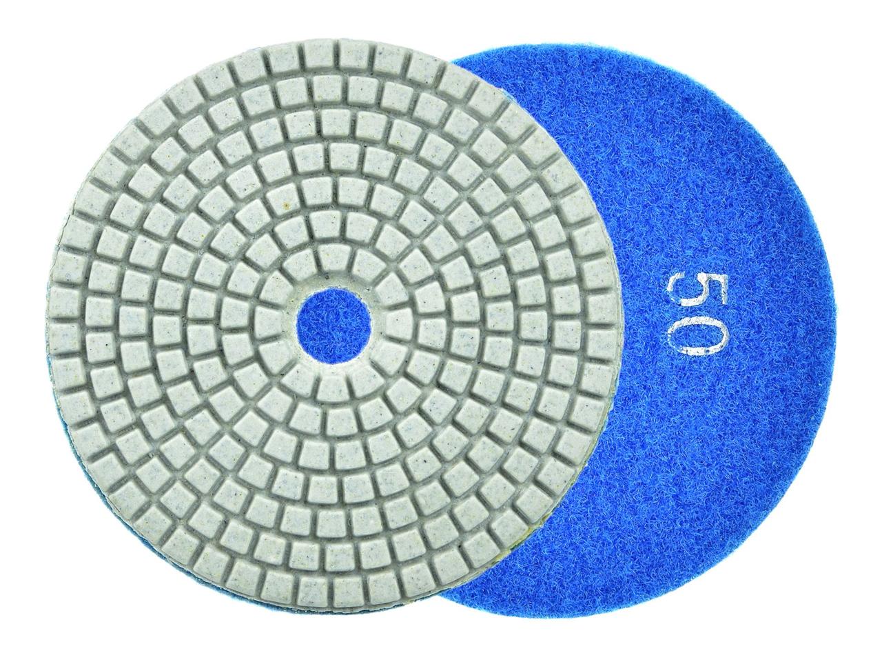 G78910 Диск алмазный гибкий шлифовальный "Черепашка" для мокрой шлифовки керамогранита D=100мм, Р50, самозац - фото 1 - id-p176651002
