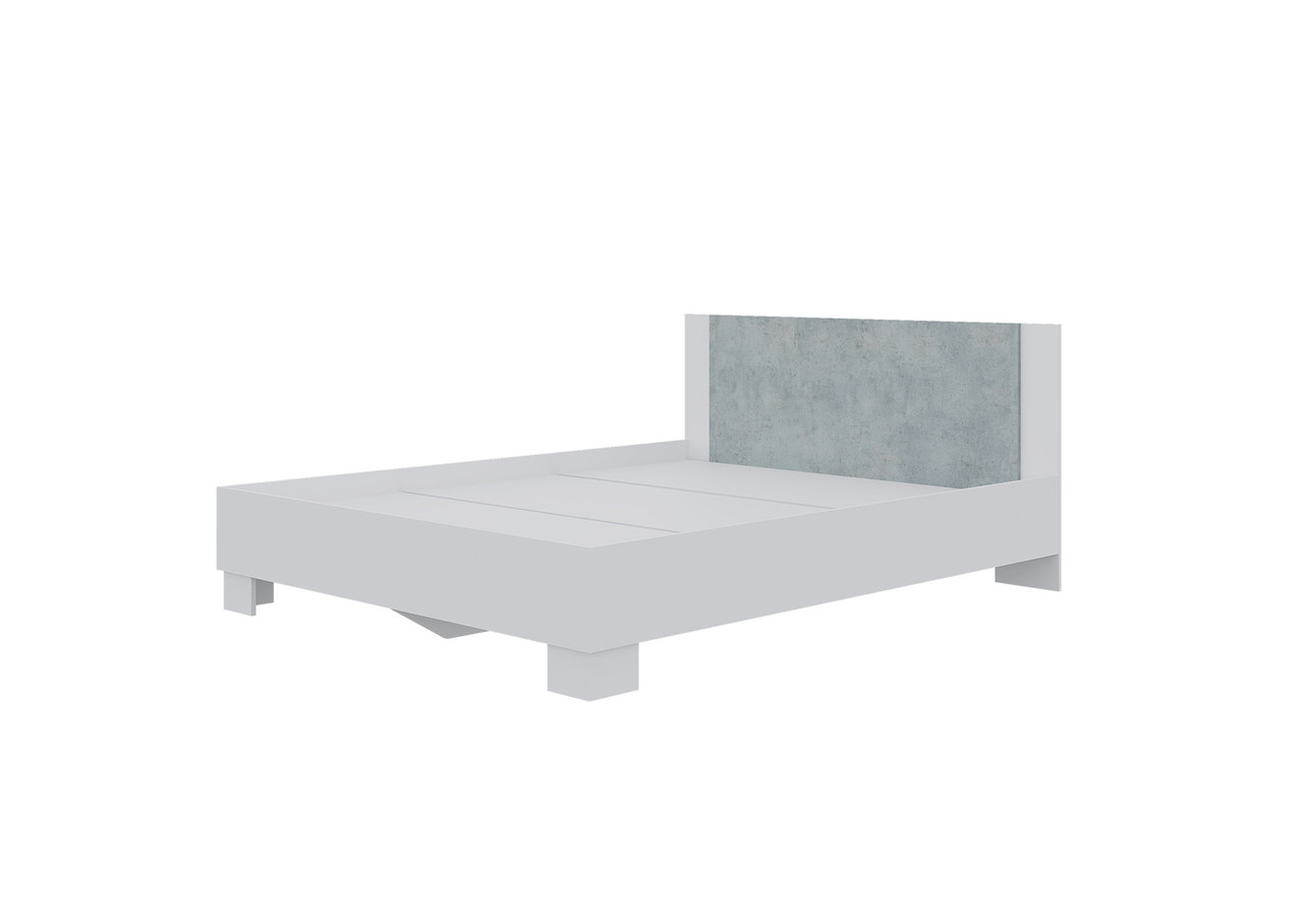 Кровать Нова 1,4 (белый/белый, бетон) - фото 2 - id-p176398252