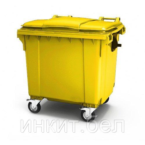 Цена с НДС. Мусорный контейнер 1100л желтый (Россия) EN 840. Работаем с юр. и физ. лицами. - фото 7 - id-p176663564