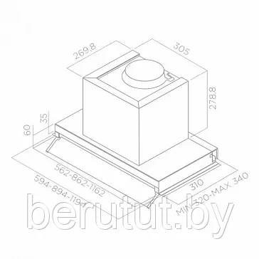 Вытяжки встраиваемые ELICA BOX IN IX/A/60 - фото 3 - id-p176663746