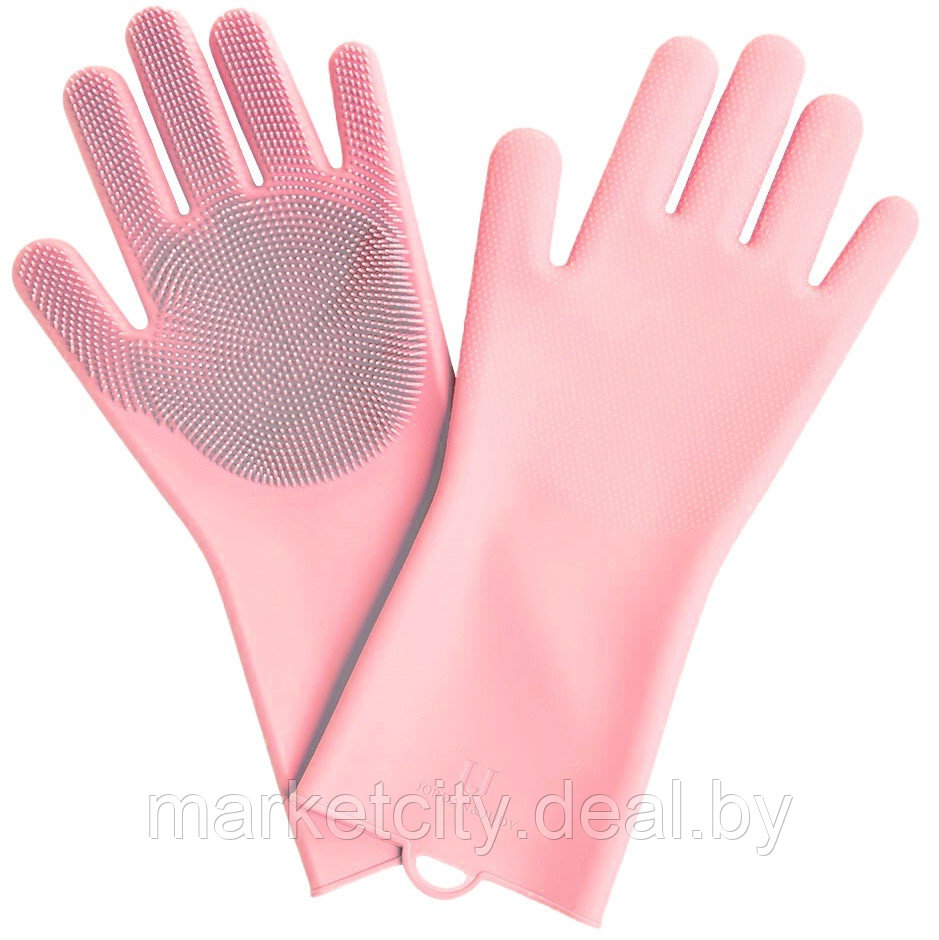 Силиконовые перчатки для уборки Xiaomi Silicone Cleaning Glove Pink (HH674) - фото 1 - id-p176663997