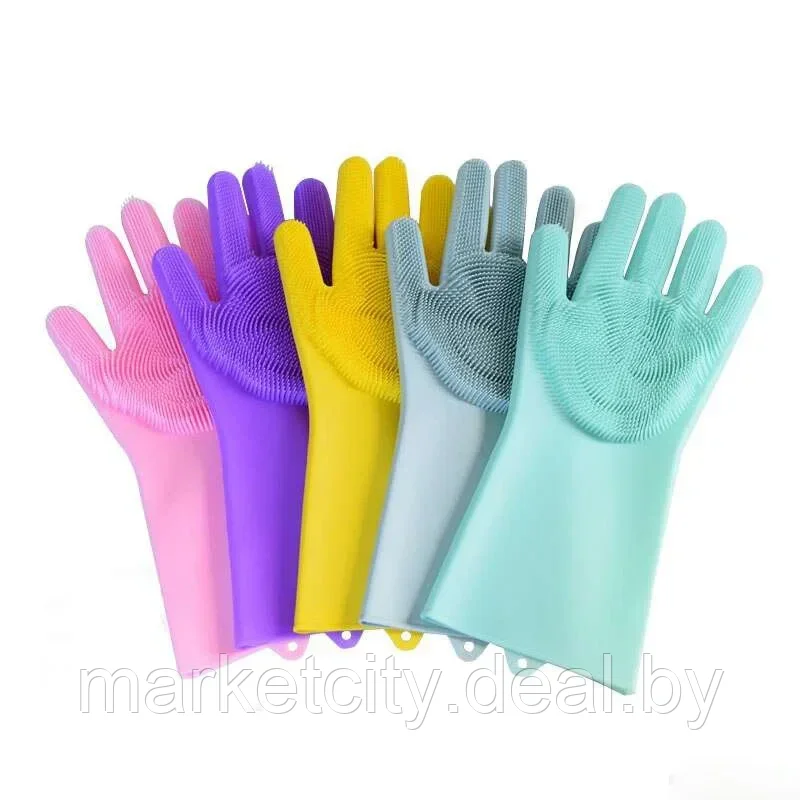 Силиконовые перчатки для уборки Xiaomi Silicone Cleaning Glove Pink (HH674) - фото 2 - id-p176663997